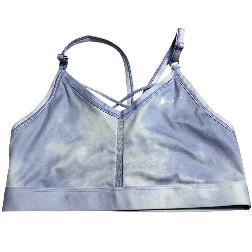 Nike Dri-FIT Indy Icon Clash Sky Print Low Support Sports Bra Size Large Workout